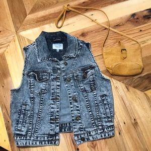 Acid Wash Denim Vest